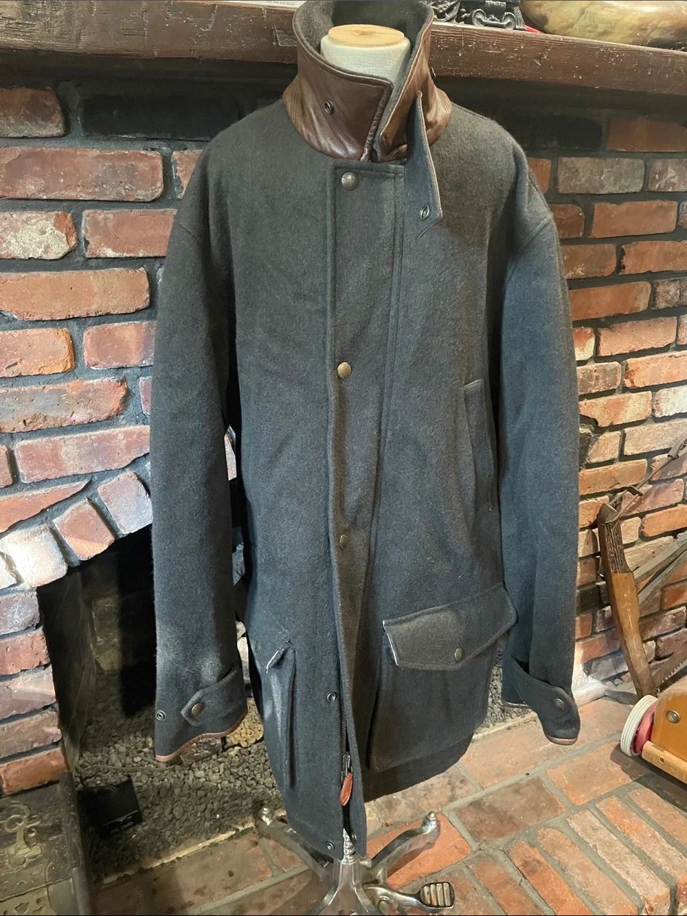 Polo by Ralph Lauren Men's Hunter Green Wool Pea Coat size Medium